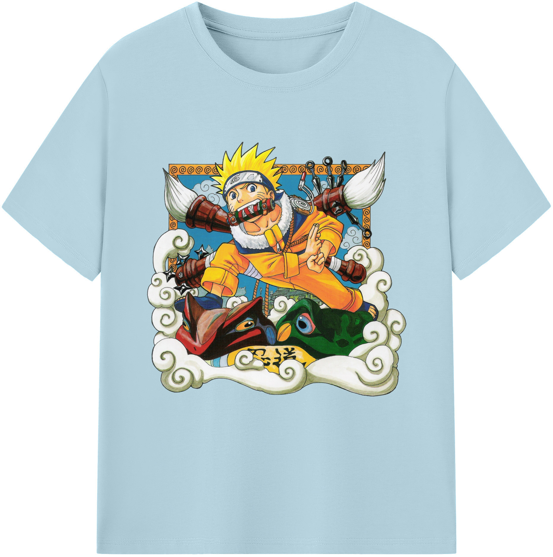 （画像用） NARUTO -ナルト- うずまき ナルト Uzumaki Naruto 綿100％半袖Tシャツ（フロントプリント）
